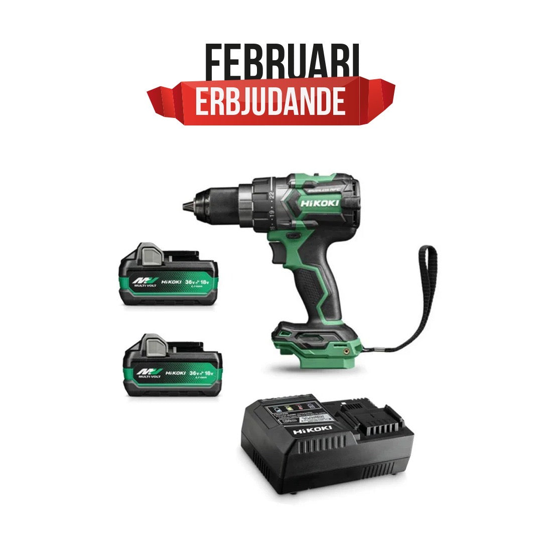 HIKOKI BORRSKRUVDRAGARE DS18DE Batteripaket 36V, Multi Volt 2st Multi volt batterier inkl. laddare