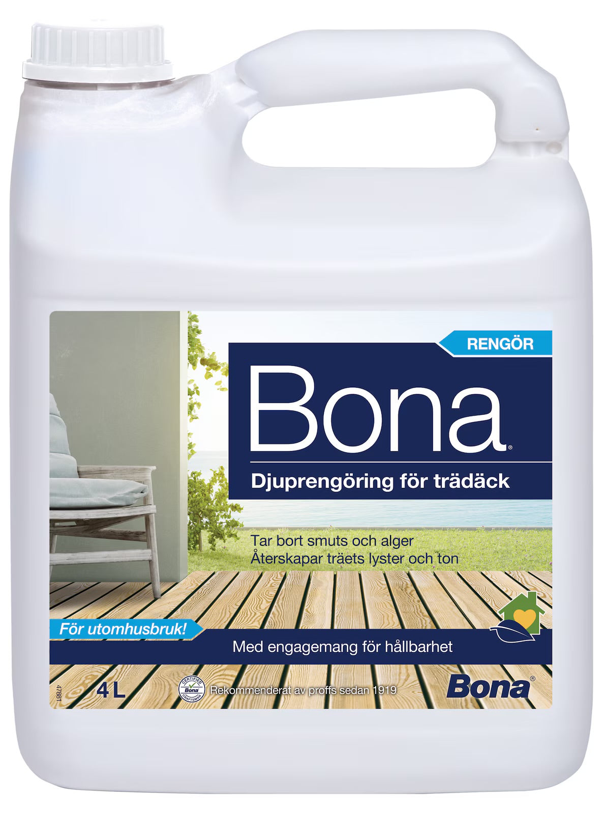 Djuprengöring Bona för trädäck 4L