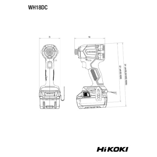 HIKOKI SLAGSKRUVDRAGARE WH18DC SOLO