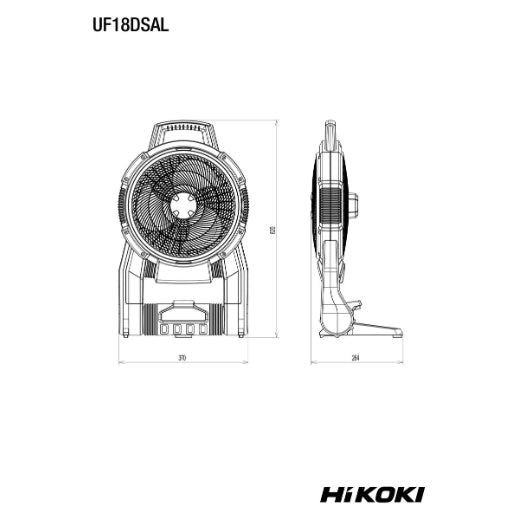 HiKOKI Batteridriven fläkt UF18DSALL0Z