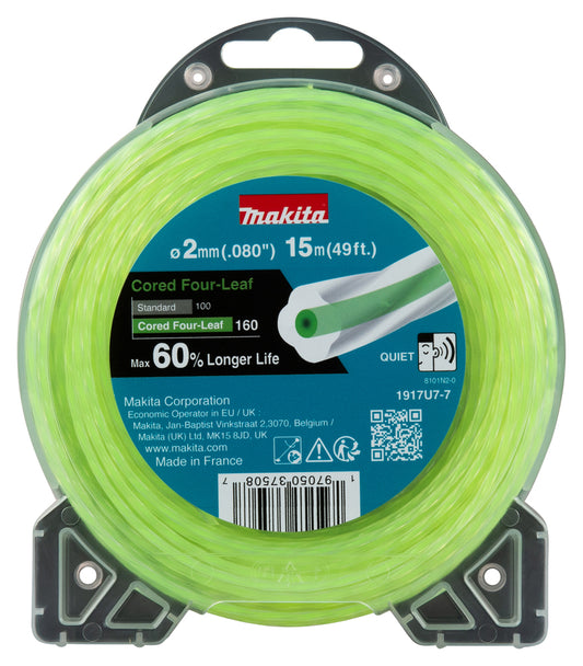 Makita Four-Leaf trimmertråd 2,0 mm x 15 m 1917U7-7