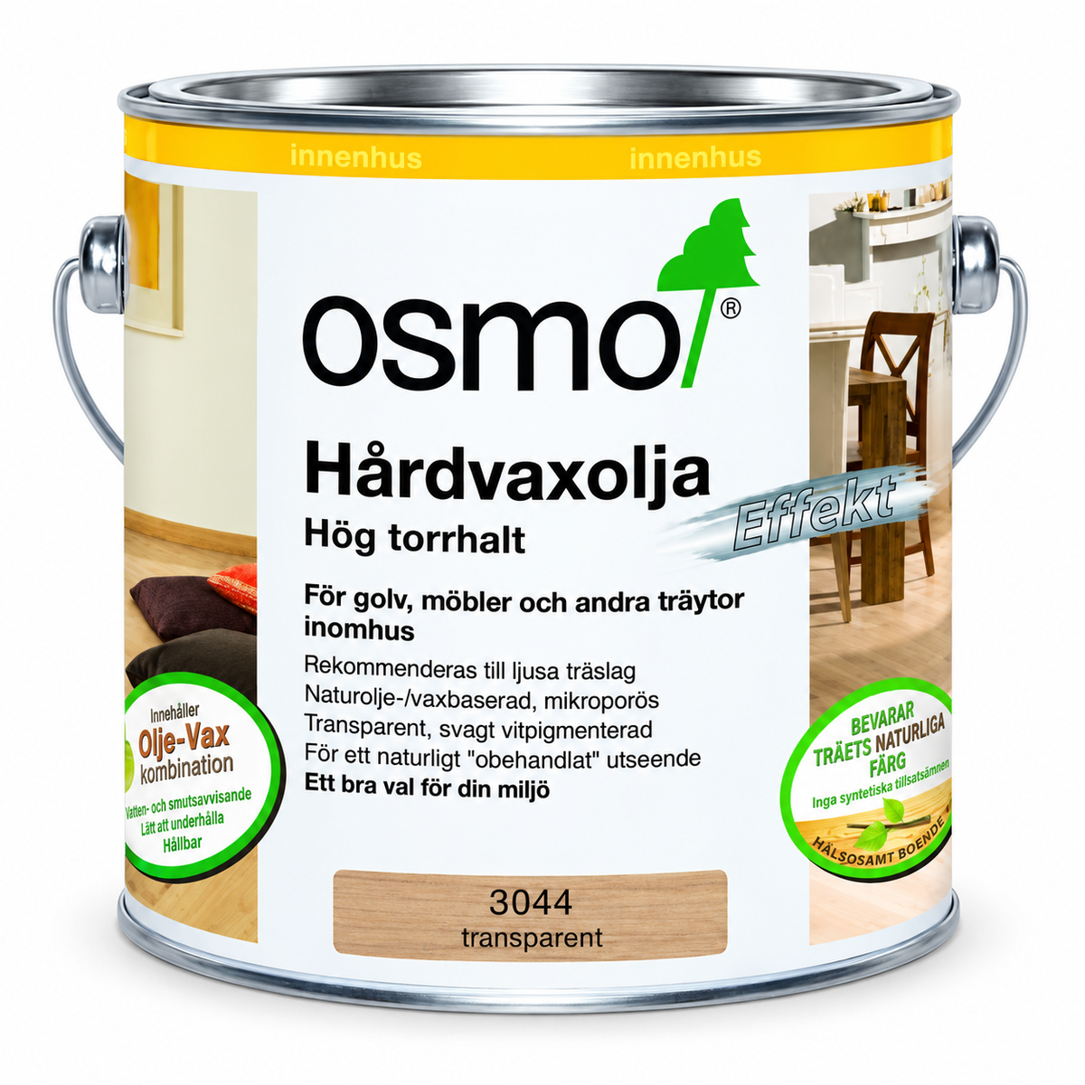 Hårdvaxolja Osmo 3044 2,5l Raw Effekt