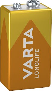 VARTA Longlife, Alkaline Battery, 9V, E-Block, 6LP3146