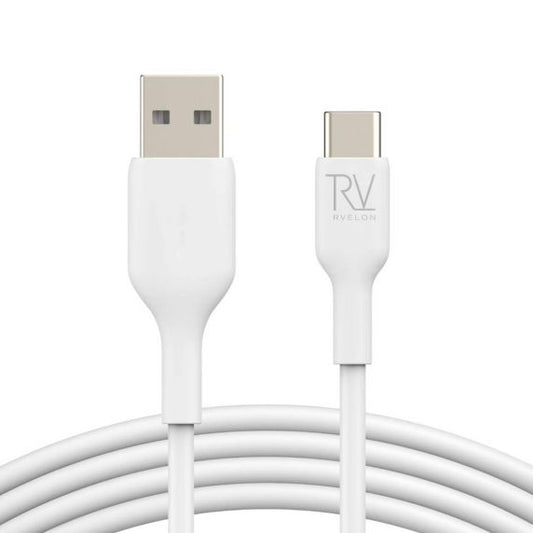 Rvelon USB-A till USB-C Kabel 1M - White
