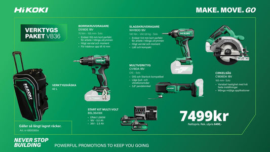 Hikoki VERKTYGSPAKET VB34 M/4 MASKINER Begränsat antal