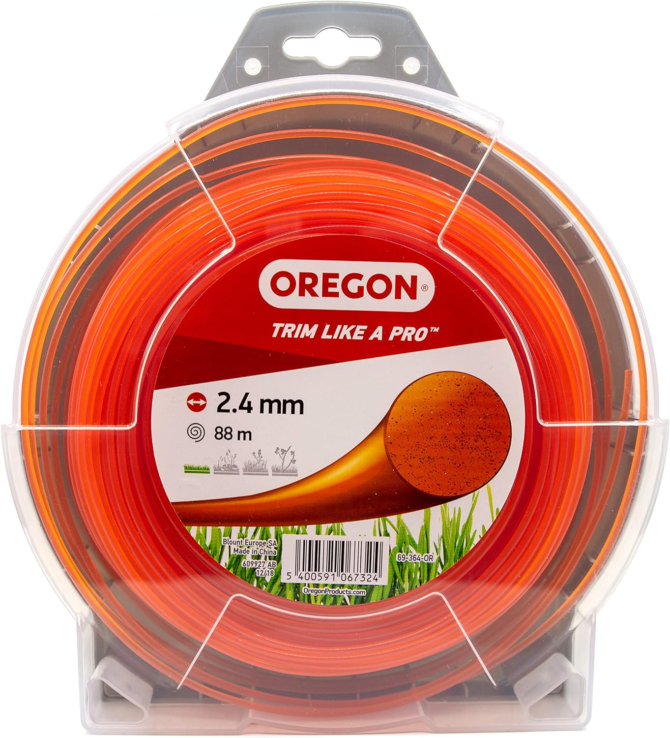TRIMMERTRÅD ORANGE 2.4MMX88M RUND