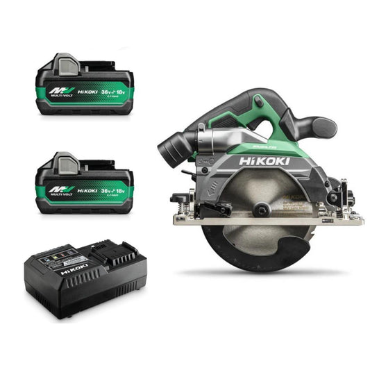 HIKOKI C1806DB CIRKELSÅG med Batteripaket 36V, Multi Volt 2st Multi volt batterier inkl. laddare