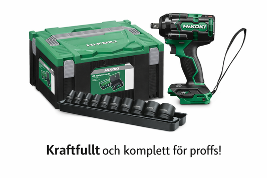 HiKOKI WR18DH Mutterdragare 18V + Krafthylsset 1/2” 10–24 mm (14 delar)