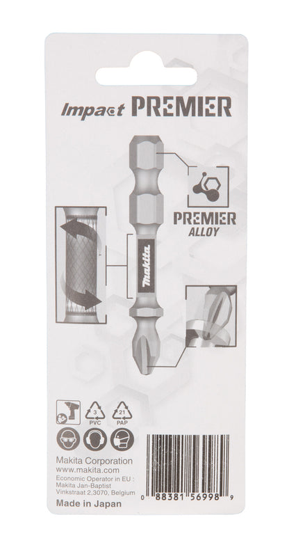 Makita Torsionsskruvbit T10 50mm 1/4 2st Impact Premier E-03327