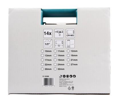 Makita E-16586 Krafthylsa set 1/2" 14-delar