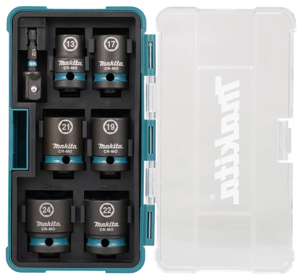 Makita Krafthylsa Impact BLACK inkl. övergång 1/4" - 1/2", längd: 44 mm E-16592