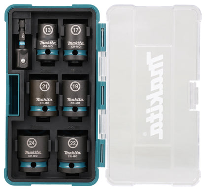 Makita Krafthylsa Impact BLACK inkl. övergång 1/4" - 1/2", längd: 44 mm E-16592