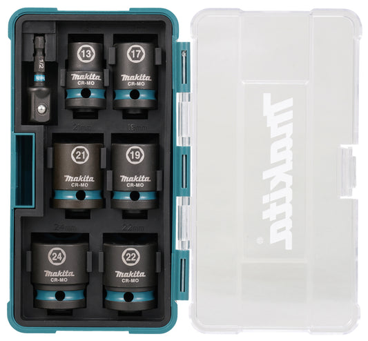 Makita Krafthylsa Impact BLACK inkl. övergång 1/4" - 1/2", längd: 44 mm E-16592