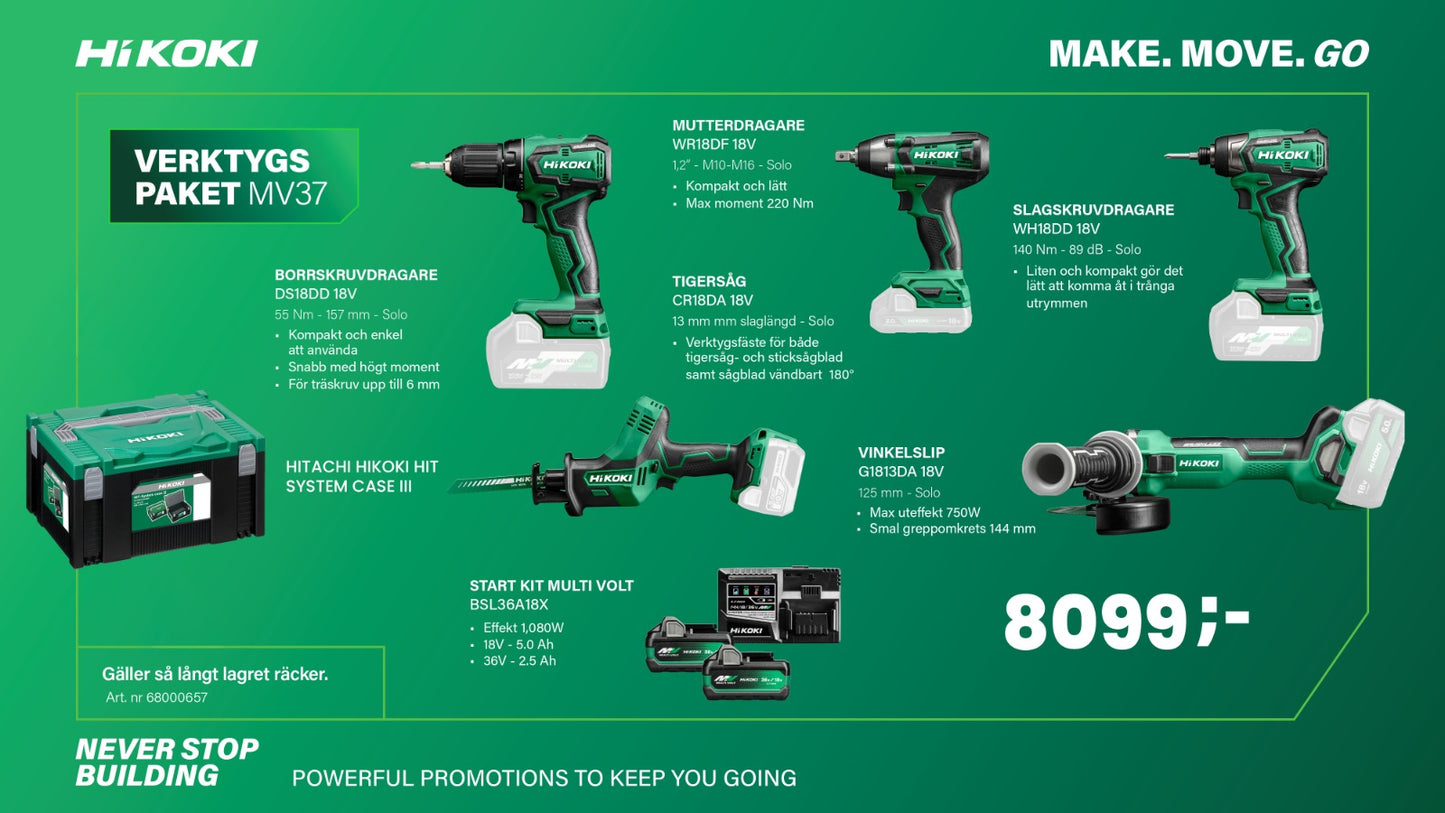 Hikoki verktygspaket mv37 m/5