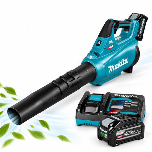 Makita UB001G XGT 40V Max Lövblåsare – Med 4,0 Ah Batteri och Snabbladdare