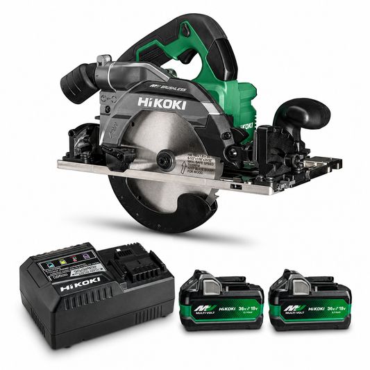 Hikoki cirkelsåg C3606DUMWPZ med 2st batteri multi-volt 18/36v och snabbladdare