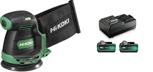 HiKOKI SV1813DA Excenterslip 125mm 18V Batteripaket 36V, Multi Volt 2st Multi volt batterier inkl. laddare