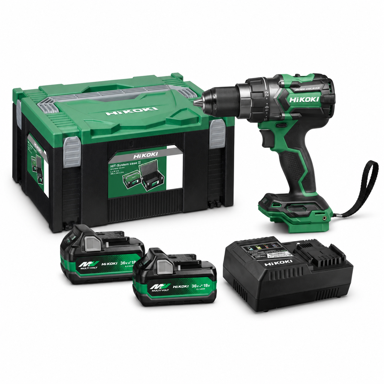 HIKOKI BORRSKRUVDRAGARE DS18DE Batteripaket 36V, Multi Volt 2st Multi volt batterier inkl. laddare