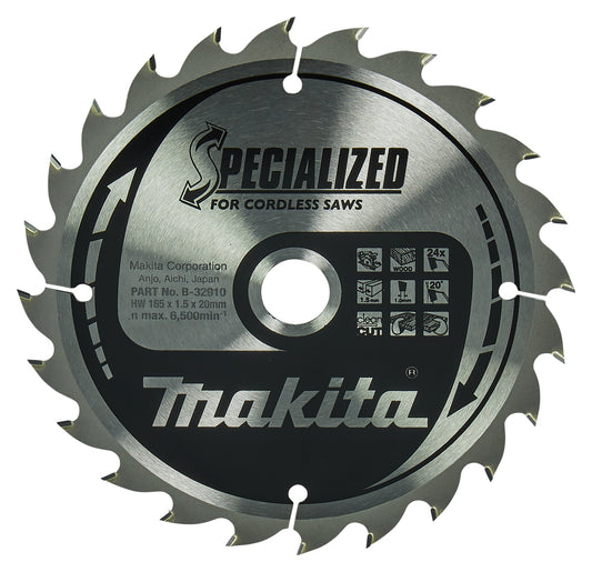 Makita Sågklinga T.C.T, 165 x 20 mm, 24 T B-32910
