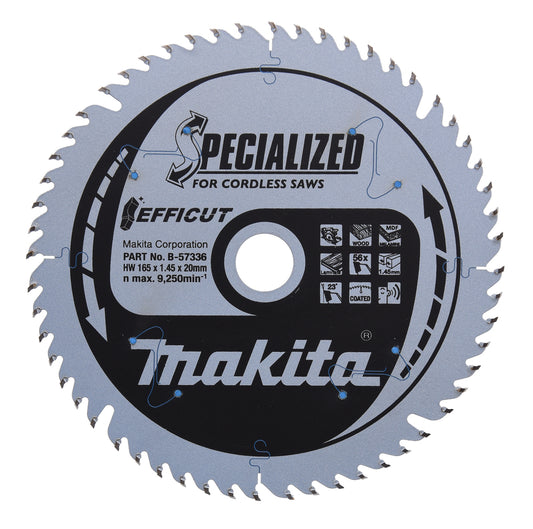 Makita Sågklinga, Efficut T.C.T, 165x20 mm, 56 TB-5733