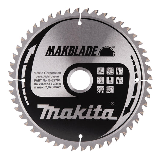 Makita Sågklinga, T.C.T, Makblade, 216 x 30 mm, 48 TB-32764