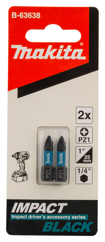 Makita Skruvbits Impact Black PZ1 B-63638