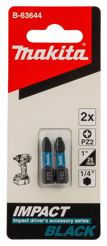 Makita Skruvbits Impact Black PZ2 B-63644