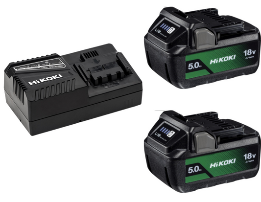 HiKOKI  BATTERIPAKET Med Indikator 18V (2x5,0Ah)