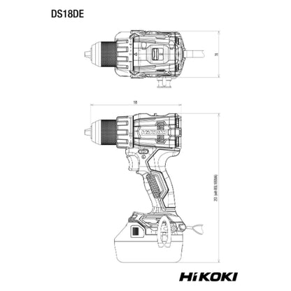 HiKOKI DS18DE Borrskruvdragare 18V (2x5,0Ah) samt laddare