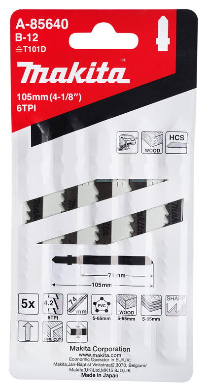 Makita Sticksågblad trä/plast 74 mm 5 st A-85640