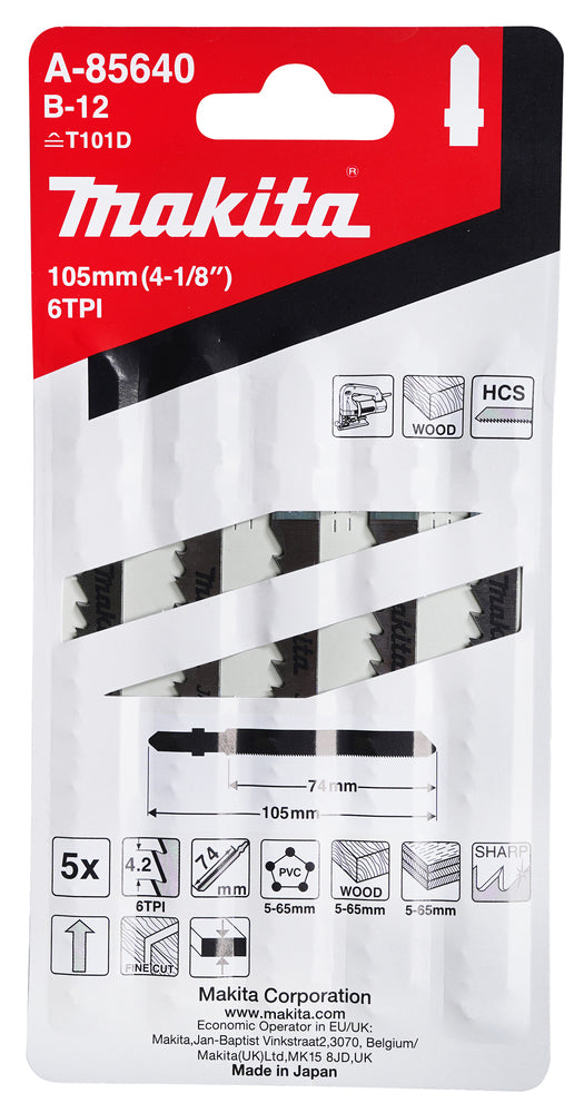 Makita Sticksågblad trä/plast 74 mm 5 st A-85640